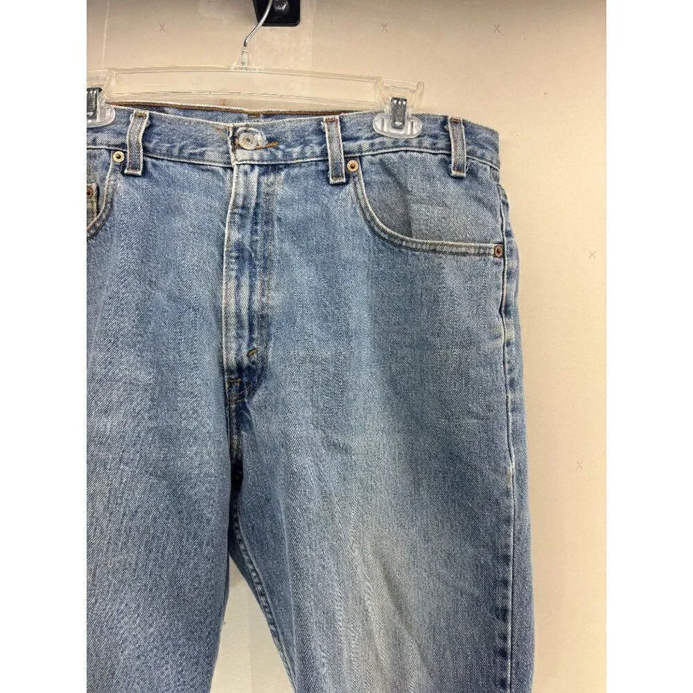 Vintage‎ Levis Mens 550 Relaxed Fit Denim Shorts Light Wash Size 36x34 2001 Y2K